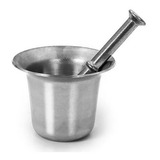 Kit 2 Socador Alho Tempero Pilão Almofariz Alumínio Médio
