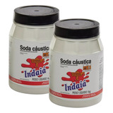 Kit 2 Soda Cáustica Escamada 1kg Indaiá Limpeza Sabão