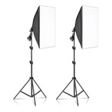 Kit 2 Soft Box Estúdio Luz Continua E27 2 Tripe 2m Youtuber