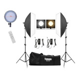 Kit 2 Soft Box Led Bicolor Bivolt 50 X 70   2 Tripés 2m