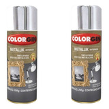 Kit 2 Spray Colorgin Metallik 350ml Cromado Interior