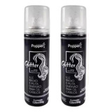 Kit 2 Spray Glitter Brilho Carnaval Cabelo Roupa Corpo Prata