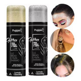 Kit 2 Spray Glitter Pra Cabelo E Corpo 135ml 85g Popper