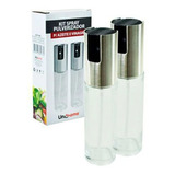 Kit 2 Spray Vidro Inox Galheteiro azeite vinagre shoyu oleo