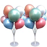Kit 2 Suporte Balão Grande Base Firme 10 Hastes Mesa Ou Chão Festa Aniversário Bexiga Balões Arranjo