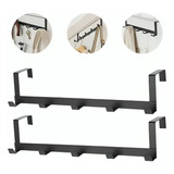 Kit 2 Suporte De Porta Com 5 Ganchos Multiuso Toalhas Bolsas