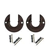 Kit 2 Suporte Flange Para Varão De Cortina 19mm 28mm Cor Branco Preto Cromado Imbuia  Imbuia 28mm 