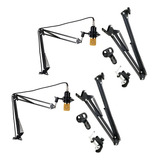 Kit 2 Suporte Mesa Para Microfone Podcast Articulado Nb35