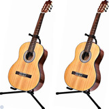 Kit 2 Suporte Para Violão Chao Guitarra Com Trava Dobrável