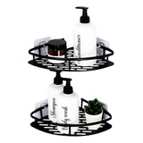 Kit 2 Suporte Porta Shampoo Canto Sabonete Fixo Banheiro