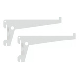 Kit 2 Suporte Prateleira 40cm Pra Trilho Cremalheira Branco