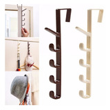 Kit 2 Suportes 5 Ganchos De Porta Cabide Organizador Boné