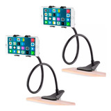 Kit 2 Suportes Celular Smart Phone Uso Mesa Cabeceira Cama