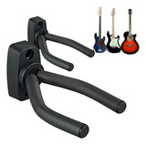Kit 2 Suportes De Parede Musical Bravo Ba405 Para Violão Guitarra Ukulele Cavaco Resistente Cor Preto