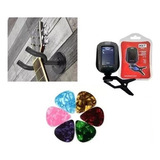 Kit 2 Suportes Parede Gancho Afinador Diapasão Palhetas