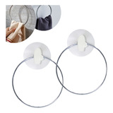 Kit 2 Suportes Porta Toalha De Rosto Mãos Adesivo Toalheiro