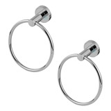 Kit 2 Suportes Porta Toalha Rosto Mãos Toalheiro Metal