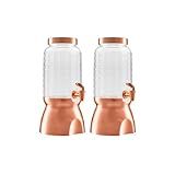 Kit 2 Suqueira Com Suporte E Torneira Luxo Wave 3 6LT Rose Gold 