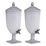 Kit 2 Suqueiras Luxxor Dispenser Com Torneira 5 Litros Cor Cristal