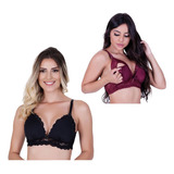 Kit 2 Sutiã Amamentação Com Bojo Conforto Algodão Pós Parto