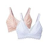 Kit 2 Sutiã Amamentação Detalhes Em Renda Gestante Algodão BRANCO GG 