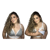 Kit 2 Sutiãs De Amamentação Bojo Soft Plus Size Reforçado