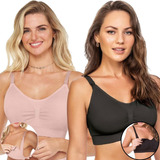 Kit 2 Sutiãs De Amamentação Pós Parto Sem Bojo Zee Rucci