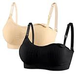 Kit 2 Sutiãs Sutian Soutien De Amamentação Com Bojo E Alça Removível Confortável BR Alfa G Regular PRETO BEGE 