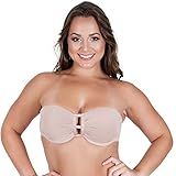KIT 2 Sutiãs Tomara Que Caia Plus Size Com Bojo Lingerie Sem Alça Estilo Sedutor V162 52 PRETO BEGE