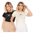 Kit 2 T Shirt Feminina De Algodão Basíca Casual Gola Redonda