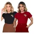 Kit 2 T-shirt Feminina De Algodão Bordada Casual Estilosa