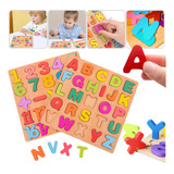 Kit 2 Tabuleiros Alfabeto Letras Números Didático Pedagógico