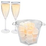 Kit 2 Taças Gin Champanhe Tonica Coquetéis Acrílico Premium Balde Gelo 5L Ano Novo Festas Natal Grande Taça Champanhe 