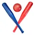 Kit 2 Tacos Basebol + Bola De Plástico Brinquedo P/ Crianças Cor Azul/vermelho