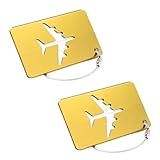 Kit 2 Tags Identificador De Mala Mochila Bagagem Viagem Alumínio Resistente Amarelo