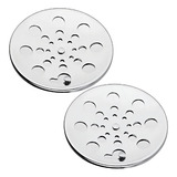 Kit 2 Tampa Ralo Grelha Redonda 10x10 Com Fecho Rotativo Abre E Fecha Em Aço Inox