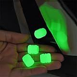 Kit 2 Tampas Bico Pneu Brilham No Escuro- Carro Moto Bicicleta- Vermelho -Verde-