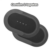 Kit 2 Tapete Banheiro Box Antiderrapante Absorvente Mágico Cor Cinza chumbo Liso Kinneken