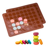 Kit 2 Tapetes Silicone Forma Molde Para Macaron Antiaderente