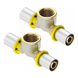Kit 2 Tee Te Conector Femea P gas 16mm X 1 2 Multi Pex Emmet
