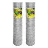 Kit 2 Tela Galvanizada Galinheiro Fio 23 1 50x50metros Horta