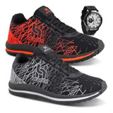 Kit 2 Tênis Masculino Spider Caminhada Academia Relógio