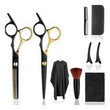 Kit 2 Tesoura Cabeleireiro Profissional Navalha Barbeiro