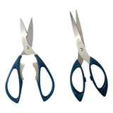 Kit 2 Tesouras Multiuso Metaltex 21cm Lâmina Inox Branco az