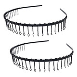 Kit 2 Tiaras Metal Finas C Dente Pente Arco Cabelo Unissex