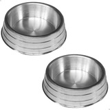 Kit 2 Tigela Vasilha Comedouro Alumínio Pesado Cães M 1200ml