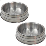 Kit 2 Tigela Vasilha Comedouro Alumínio Pesado Gg 3000ml