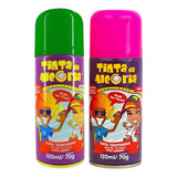 Kit 2 Tinta Spray Colorida Temporário De Cabelo Sai Com Agua