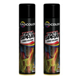 Kit 2 Tinta Spray Preto Fosco Radnaq 400ml 7511 Kit6424