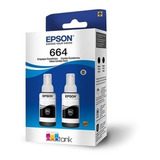 Kit 2 Tintas Epson Original Refil 664 L355 L375 L495 Preto